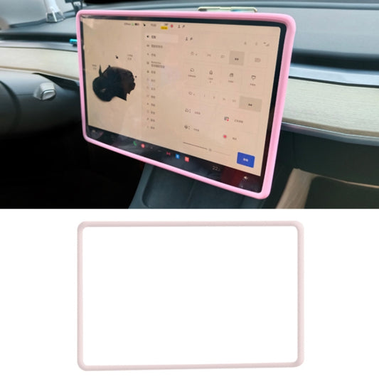 For Tesla Model3/Y Screen Bumper Protective Cover Silicone Frame(Pink) - Car Interior Mouldings by PMC Jewellery | Online Shopping South Africa | PMC Jewellery