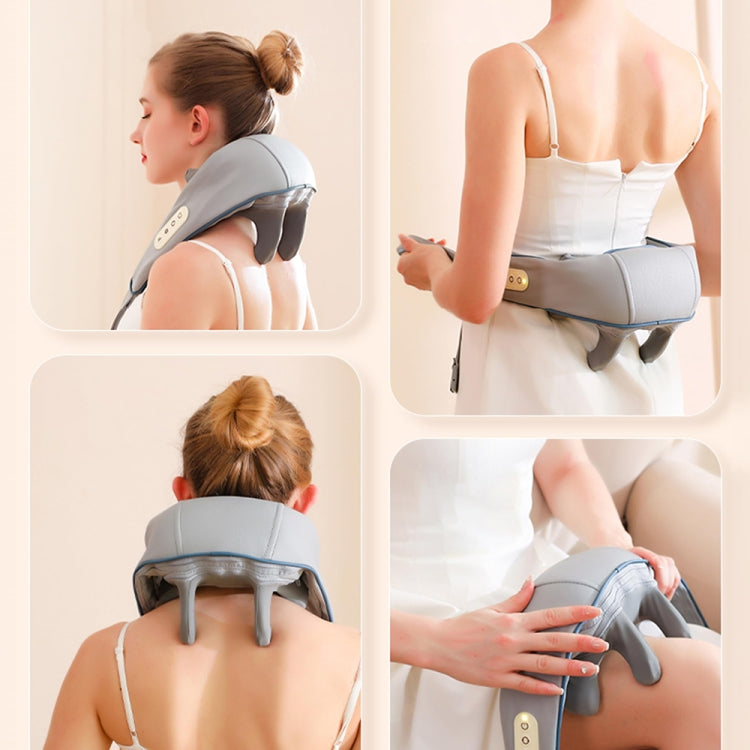 Electric Neck And Shoulder Massager Shiatsu Back Neck Massager With Heat(White) - Massage & Relaxation by PMC Jewellery | Online Shopping South Africa | PMC Jewellery