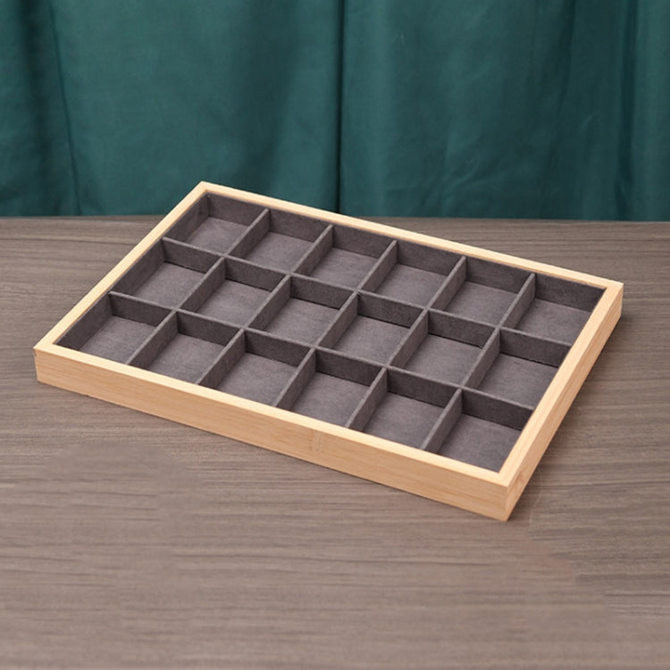 Bamboo Wood Jewelry Display Pallet Jewelry Storage Display Tray, Style: 18 Grid Tray - Jewelry Storages by PMC Jewellery | Online Shopping South Africa | PMC Jewellery