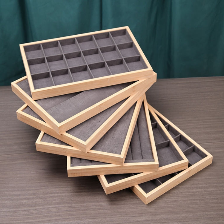 Bamboo Wood Jewelry Display Pallet Jewelry Storage Display Tray, Style: Empty Tray Gray - Jewelry Storages by PMC Jewellery | Online Shopping South Africa | PMC Jewellery