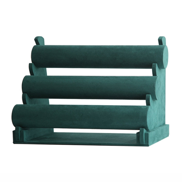 Detachable Velvet Bangle Bracelet Stand Watch Jewelry Display Rack, Style: Three Layer Dark Green - Jewelry Storages by PMC Jewellery | Online Shopping South Africa | PMC Jewellery