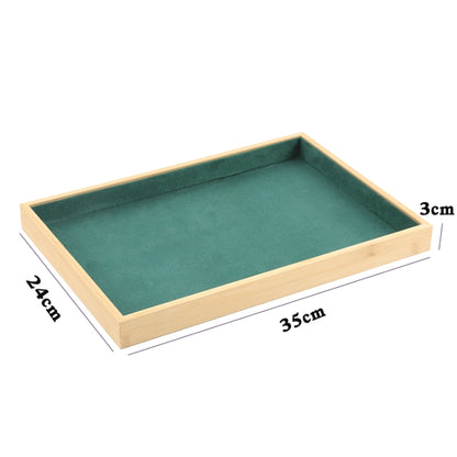 Bamboo Wood Velvet Multi-Functional Jewelry Display Tray Jewelry Storage Box Empty Tray, Style: Velvet (Dark Green) - Jewelry Storages by PMC Jewellery | Online Shopping South Africa | PMC Jewellery