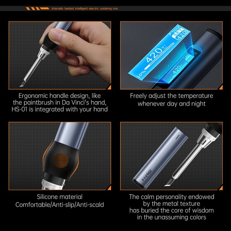FNIRSI 14pcs/ Set Mini Soldering Station Digital Display Constant Temperature Smart Soldering Iron, Color: Blue 6 Head With Power Supply - free shipping - PMC TechLife - Order now!