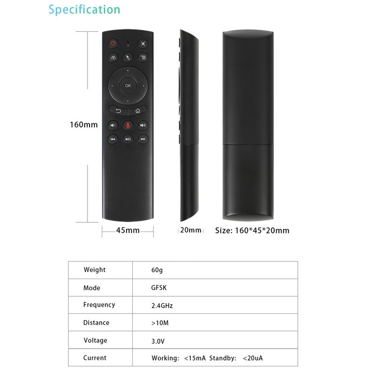 G20S 2.4G Air Mouse Remote Control with Fidelity Voice Input & IR Learning & 6-axis Gyroscope for PC & Android TV Box & Laptop & Projector - MINI PC Accessories & Gadgets by PMC TechLife | Online Shopping South Africa | PMC TechLife