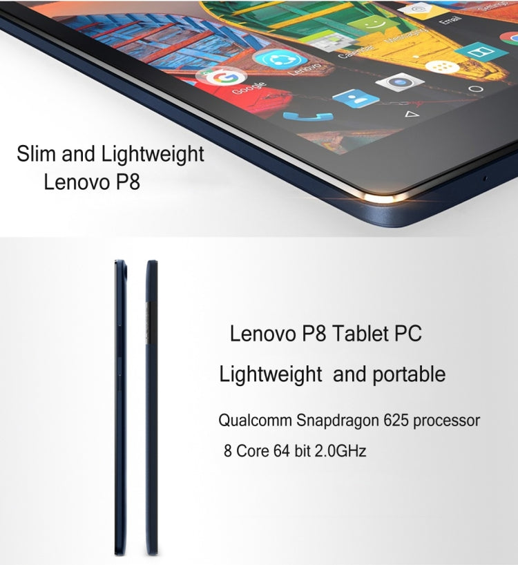 Lenovo P8, 8.0 inch, 3GB+16GB, Android 6.0 Qualcomm Snapdragon 625 Octa Core 2.0GHz, WiFi, GPS, Bluetooth(Dark Blue) - Lenovo by Lenovo | Online Shopping South Africa | PMC Jewellery