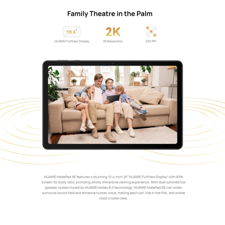 HUAWEI MatePad SE Wi-Fi, 10.4 inch, 6GB+128GB, HarmonyOS 3 Qualcomm Snapdragon 680 Octa Core, Support Dual WiFi / BT, Not Support Google Play(Black) - Huawei by Huawei | Online Shopping South Africa | PMC Jewellery