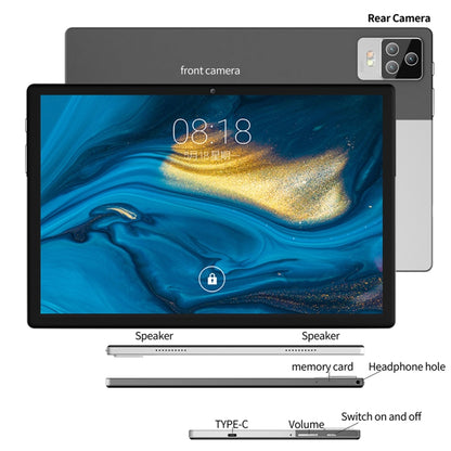 BDF P70 4G LTE Tablet PC, 10.1 inch, 8GB+128GB, Android 12.0 MTK6762 Octa Core, Support Dual SIM & Bluetooth & WiFi, EU Plug(Silver) - BDF by BDF | Online Shopping South Africa | PMC Jewellery