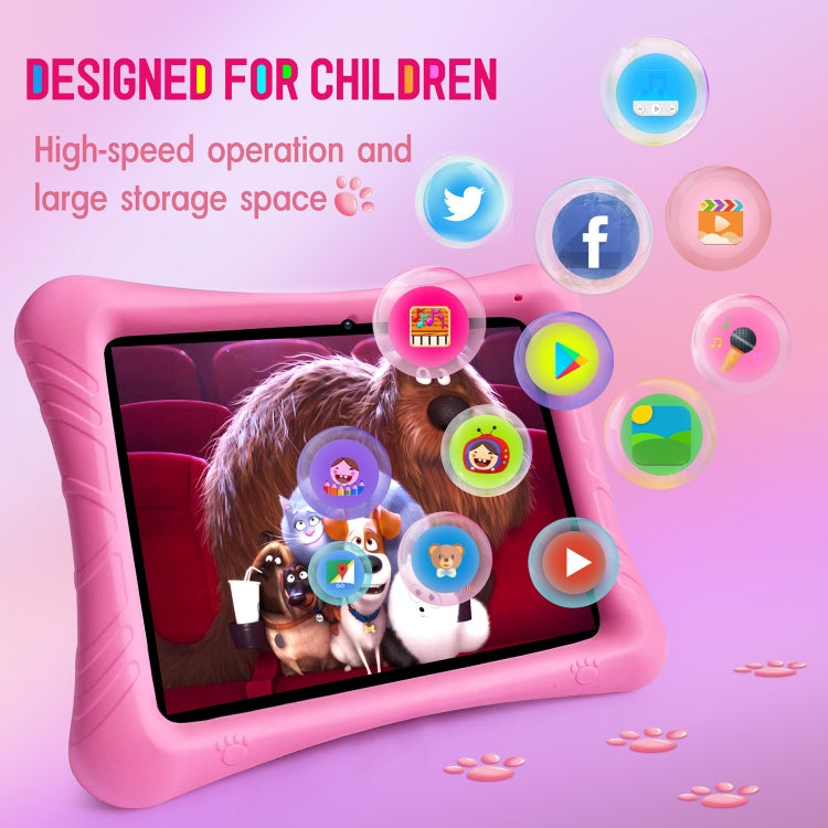 Qunyico Y10 Kids Tablet PC, 10.1 inch, 2GB+32GB, Android 10 Allwinner A100 Quad Core CPU, Support 2.4G WiFi / Bluetooth, Global Version with Google Play, US Plug (Pink) -  by PMC Jewellery | Online Shopping South Africa | PMC Jewellery