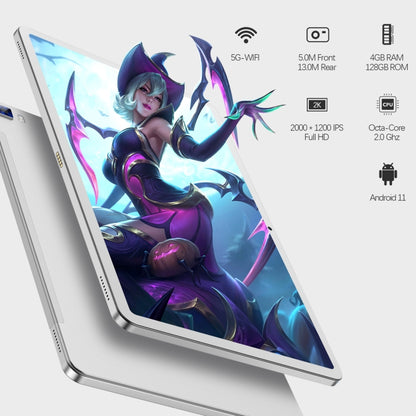 VASOUN M50 4G LTE Tablet, 10.4 inch, 4GB+128GB, Android 11 UNISOC T618 Octa Core CPU, Support Dual Band WiFi / Bluetooth, Global Version with Google Play, US Plug (Silver) - 10.1 inch by VASOUN | Online Shopping South Africa | PMC Jewellery