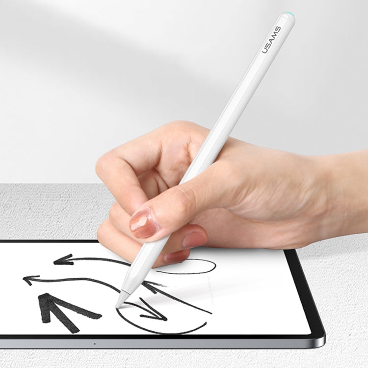 USAMS US-ZB254 Magnetic Wireless Charging Capacitive Stylus Pen (White) - Pencil Accessories by USAMS | Online Shopping South Africa | PMC Jewellery