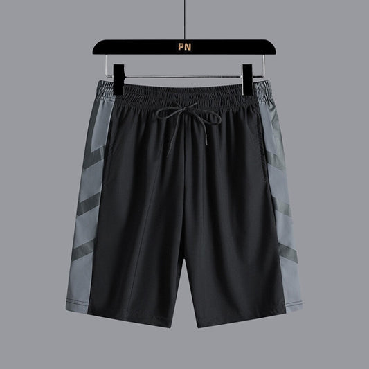 Casual Ice Silk Shorts and Trousers (Color:Black Shorts Size:XXXL) - Pants by PMC Jewellery | Online Shopping South Africa | PMC Jewellery