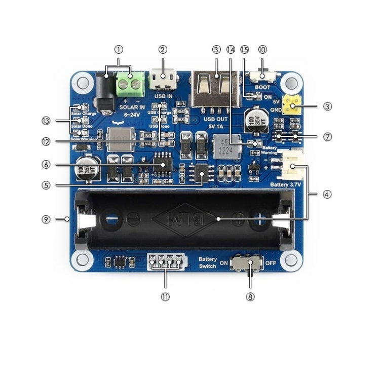 Waveshare Solar Power Management Module for 6V~24V Solar Panel - free shipping - PMC TechLife - Order now!