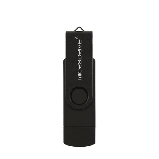 MicroDrive 8GB USB 2.0 Phone and Computer Dual-use Rotary OTG Metal U Disk (Black) - USB Flash Drives by MicroDrive | Online Shopping South Africa | PMC Jewellery