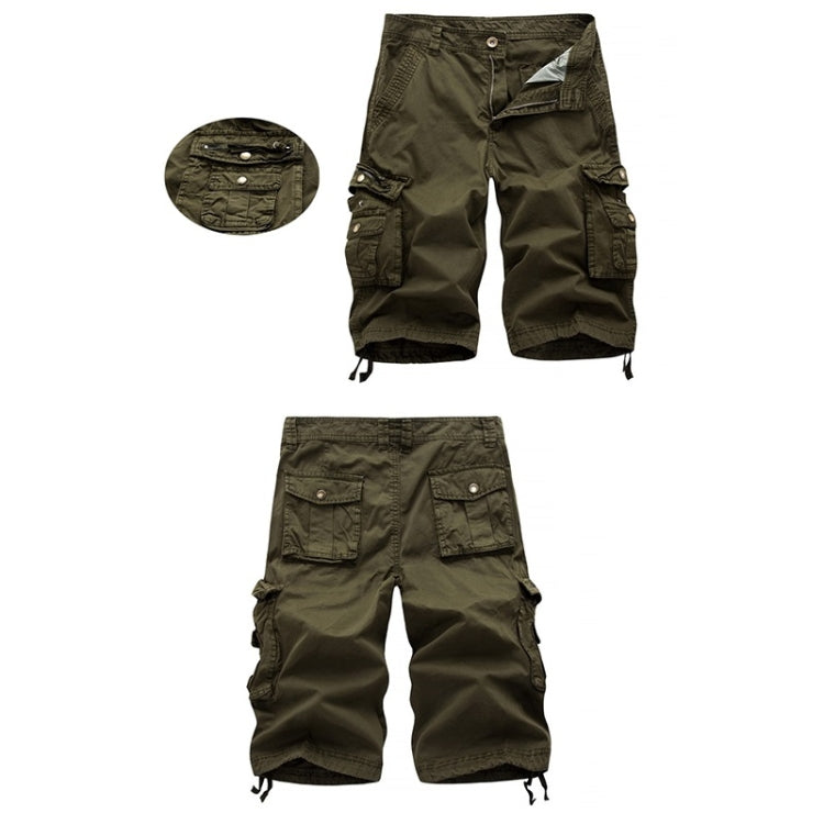 Summer Multi-pocket Solid Color Loose Casual Cargo Shorts for Men (Color:Dark Grey Size:40) - Pants by PMC Jewellery | Online Shopping South Africa | PMC Jewellery